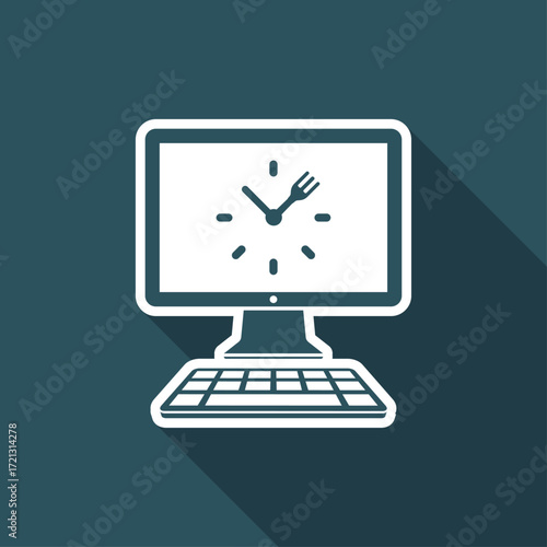 Full time web cooking services - Vector flat icon