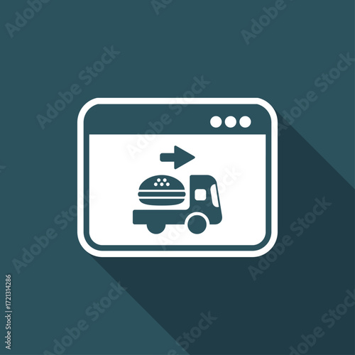 Fast food delivery service - Vector flat icon