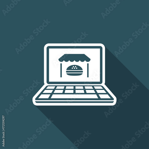 Fast food online - Vector flat icon