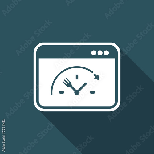 Online fooding services full time - Vector flat icon