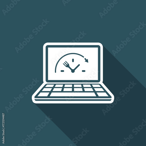 Online fooding services full time - Vector flat icon