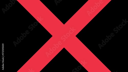 A simple, bold red X symbol fills the screen, perfect for indicating an error or wrong answer.