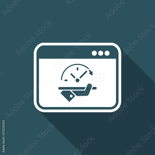 High speed performances computer online - Vector flat icon
