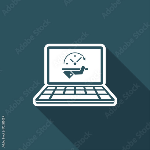 High speed performances computer online - Vector flat icon
