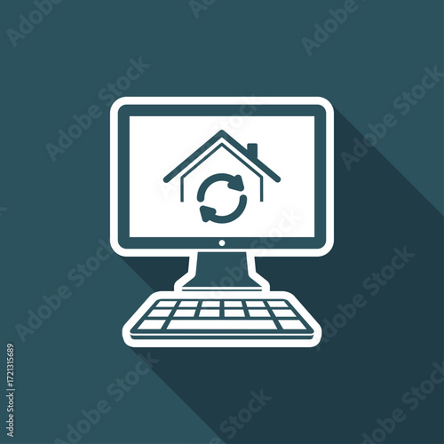 House renovation online services - Vector flat icon