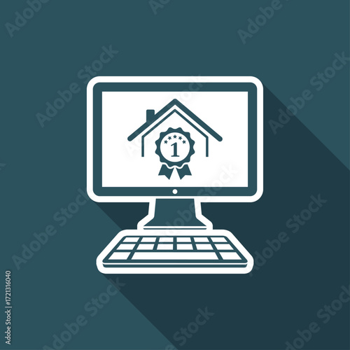 House best rating - Prize winner - Vector icon of computer application
