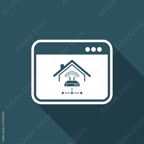 Home network modem - Vector icon of computer application