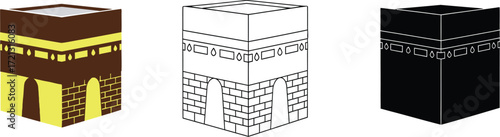 Kaaba drawing vector illustration mecca islam holy place muslim