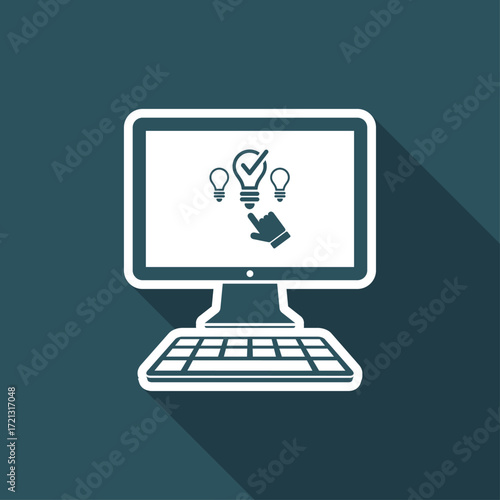 Pick the better idea - Vector icon for computer website or application