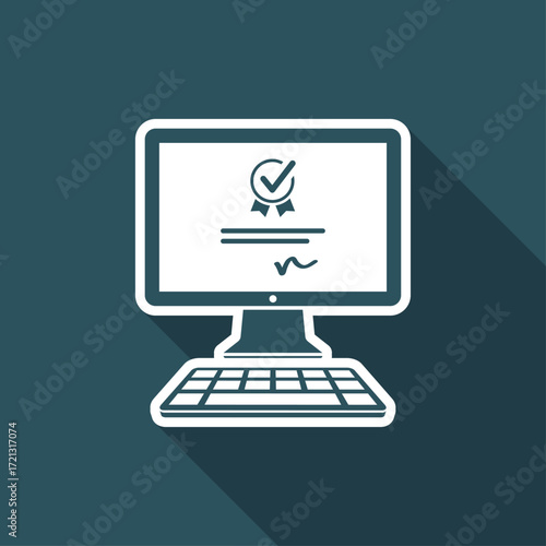Digital certificate - Vector icon for computer website or application