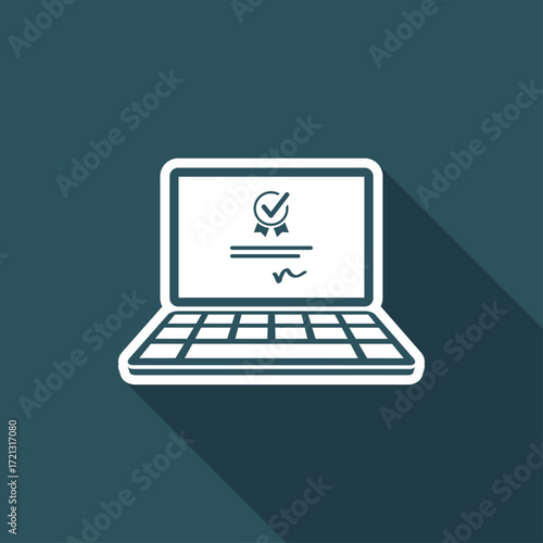 Digital certificate - Vector icon for computer website or application