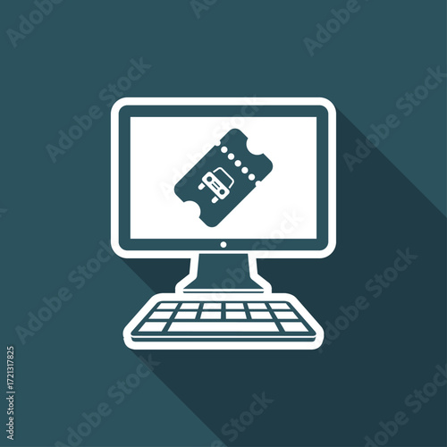 Car ticket - Vector icon for computer website or application