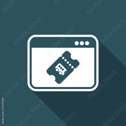 Online bus ticket - Vector icon for computer website or application