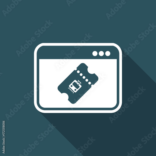 Online train ticket - Vector icon for computer website or application