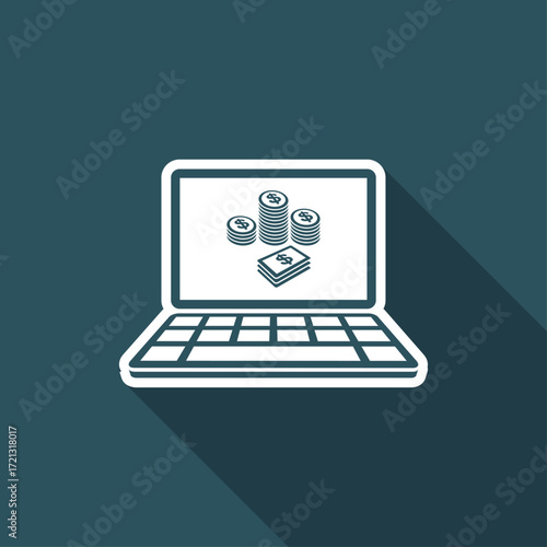 Pile of dollars - Vector icon for computer website or application
