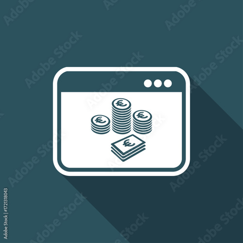 Pile of Euro - Vector icon for computer website or application