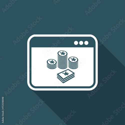 Pile of Yen - Vector icon for computer website or application