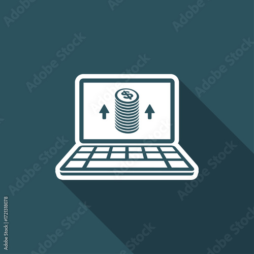 Increase pickings - Dollars - Vector icon for computer website or application