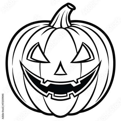 Spooky jack o lantern halloween pumpkin silhouette