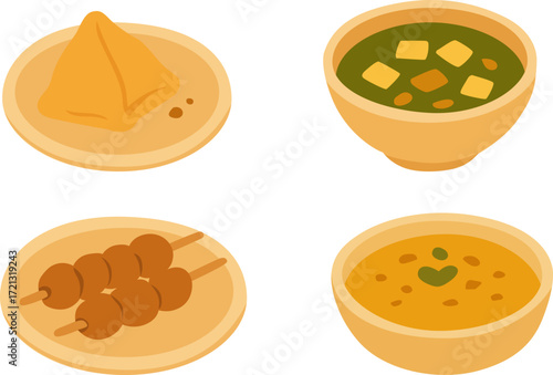 set of Indian food