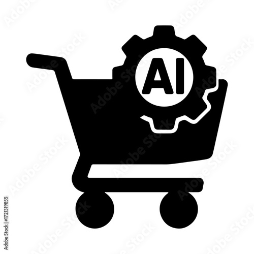  AI shopping cart icon, smart retail optimization system, intelligent e-commerce technology, automated shopping assistance, machine learning commerce, personalized cart AI
