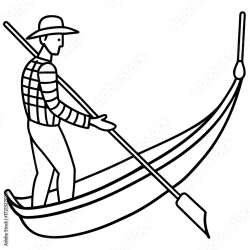 Gondola Line Art Vector