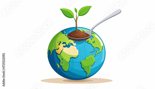 Earth's Nourishment A Conceptual Depiction of Growth and Environmental Stewardship