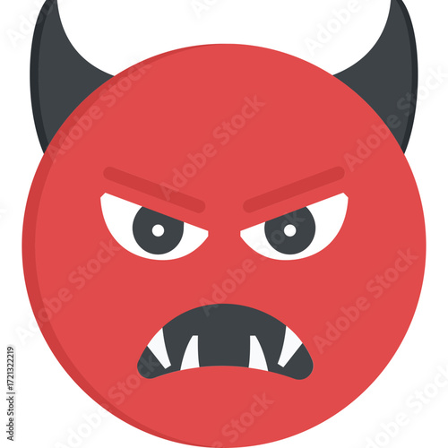 Devil Icon | Flat Vector Mischievous Demon Icon
