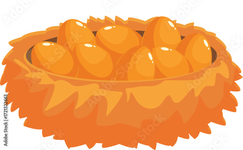 Nest containing golden eggs symbolizing savings, investment, and building a secure financial future