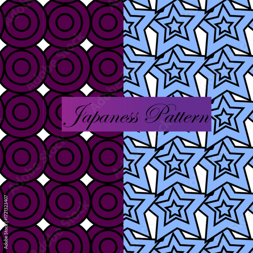 multi-color Japanese pattern design 