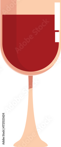 Sophisticated glass contains rich, red wine, perfect for celebrating a special occasion or enjoying a quiet evening