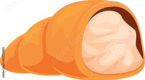 Layered cone shaped puff pastry filled with sweet vanilla cream filling