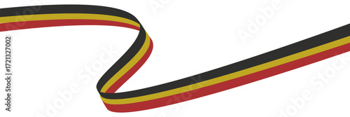 Germany flag flyer on white background. Germany sign symbol, national holiday and election template, copy space, banner. 3d illustration