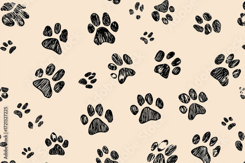 animal footprints seamless pattern