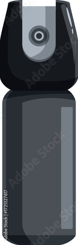 Black pepper spray isolated on white background providing protection and self defense