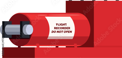 Red flight recorder with do not open sign, emphasizing the importance of preserving crucial flight data for accident investigation and aviation safety