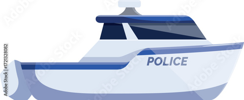 Police patrol boat monitoring coastal waters, maintaining order, enforcing laws, and responding to emergencies