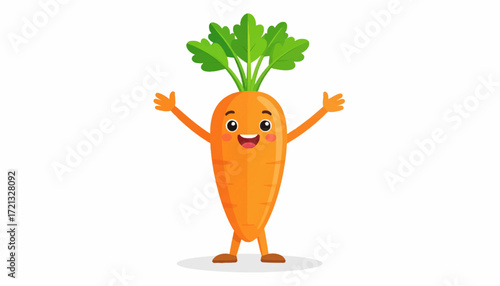 Happy Carrot Character Illustration A cheerful veggie mascot design