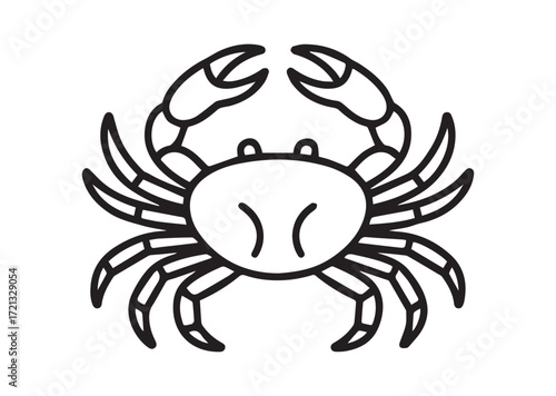 Crab line art Vector