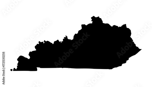 Kentucky map. Kentucky USA map vector. Kentucky silhouette map on white background