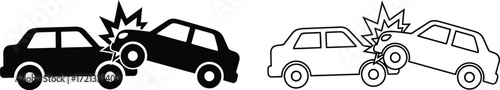 Car accident crash collision damage insurance vector illustration