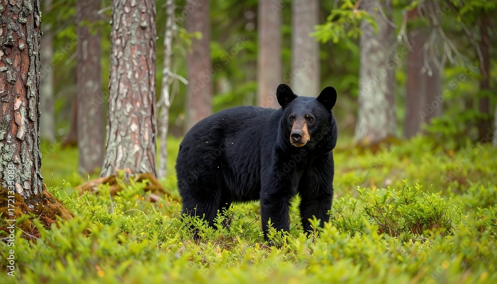 Fototapeta premium Black bear in a forest