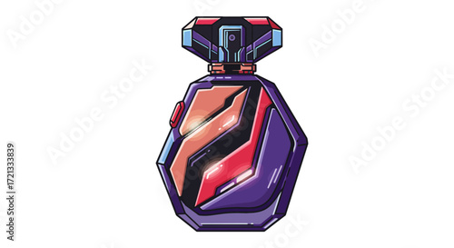 Futuristic Geometric Perfume Bottle Design.