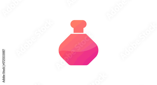 Gradient Pink Bowling Pin Icon with Rounded Top and Angular Base.