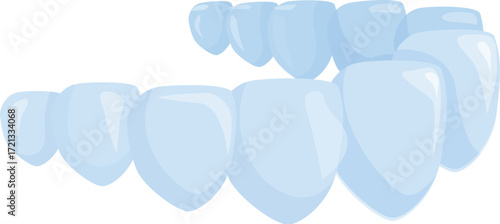 Modern plastic aligner is demonstrating innovative approach to teeth alignment and orthodontic care