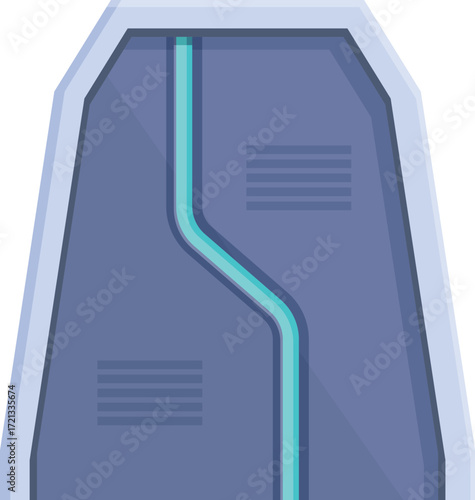 Futuristic spaceship door is closing, featuring glowing neon lines and advanced technology