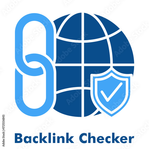 Backlink Checker Icon in Two Color Glyph Style