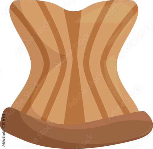 Elegant corset cinching waist, creating classic hourglass figure, highlighting femininity and fashion