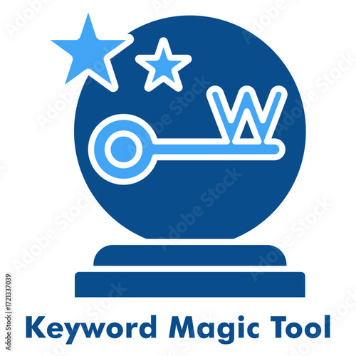 Keyword Magic Tool Icon in Two Color Glyph Style