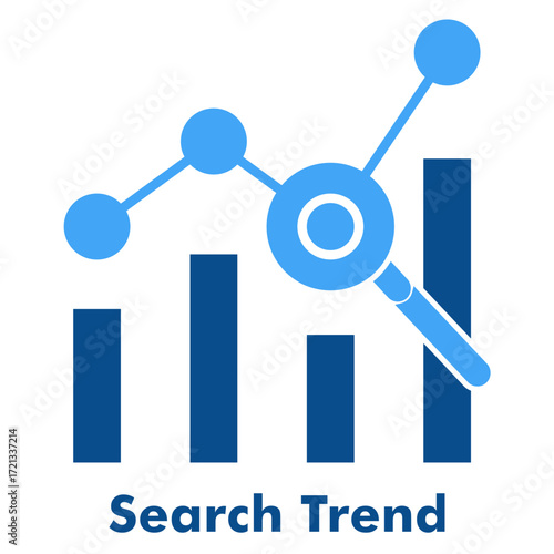 Search Trend Icon in Two Color Glyph Style